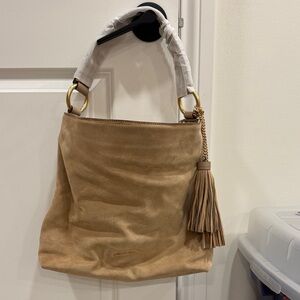 Michael Kors beige Suede Shoulder Bag NWT
